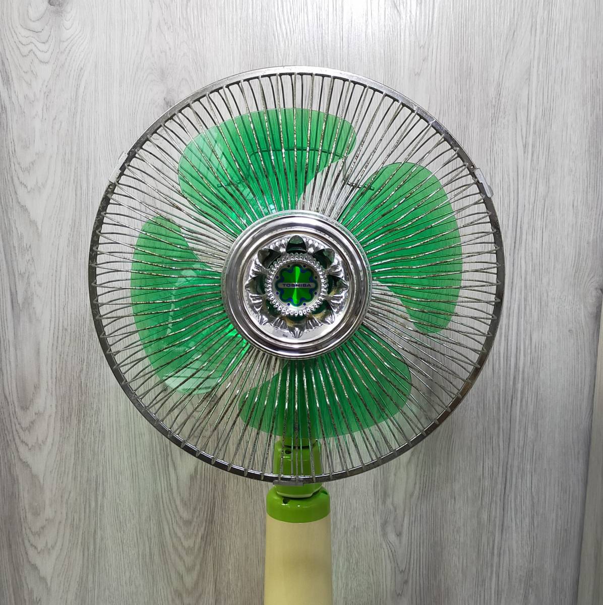昭和レトロ レトロポップ グリーンファン 東芝扇風機 30cm 4枚ファン