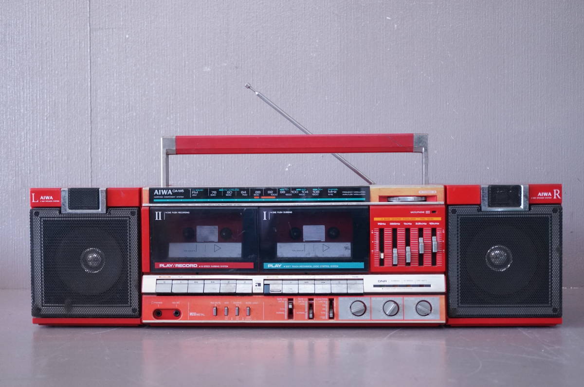 AIWA アイワ CS-J20 ラジカセ 赤 昭和レトロ Yahoo!オークション