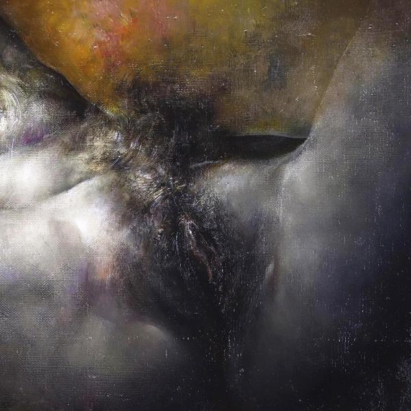 no211 洋画家 堺幹夫の油彩画 埠頭の女 no211 洋画家 堺幹夫