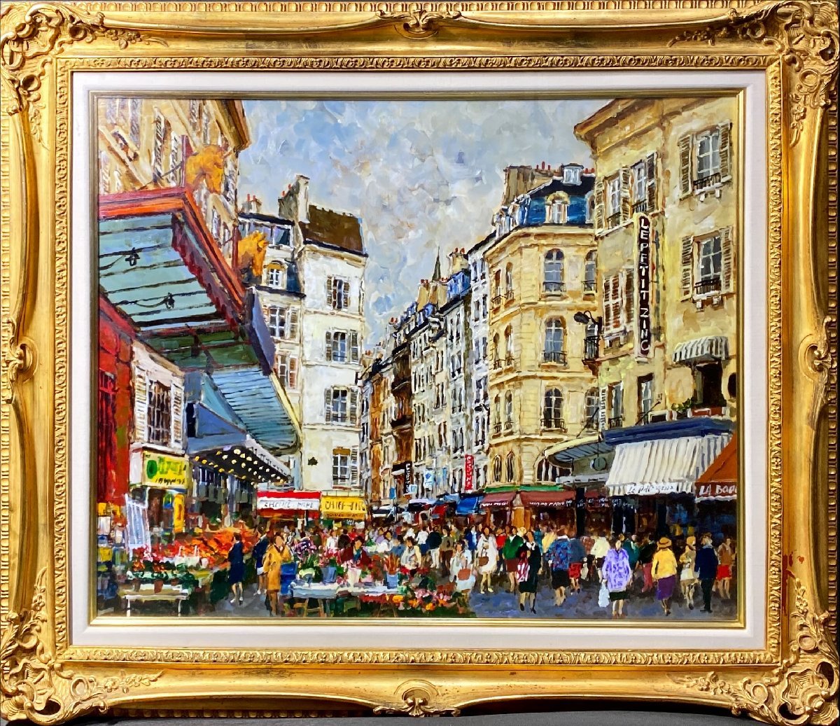Yahoo!オークション - （真作保証） 嶋津俊則 マルシェ・ド・パリ 油彩