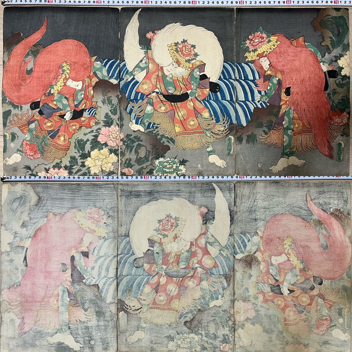 Yahoo!オークション - 稀少名作 本物浮世絵木版画 歌川豊国【三人石橋