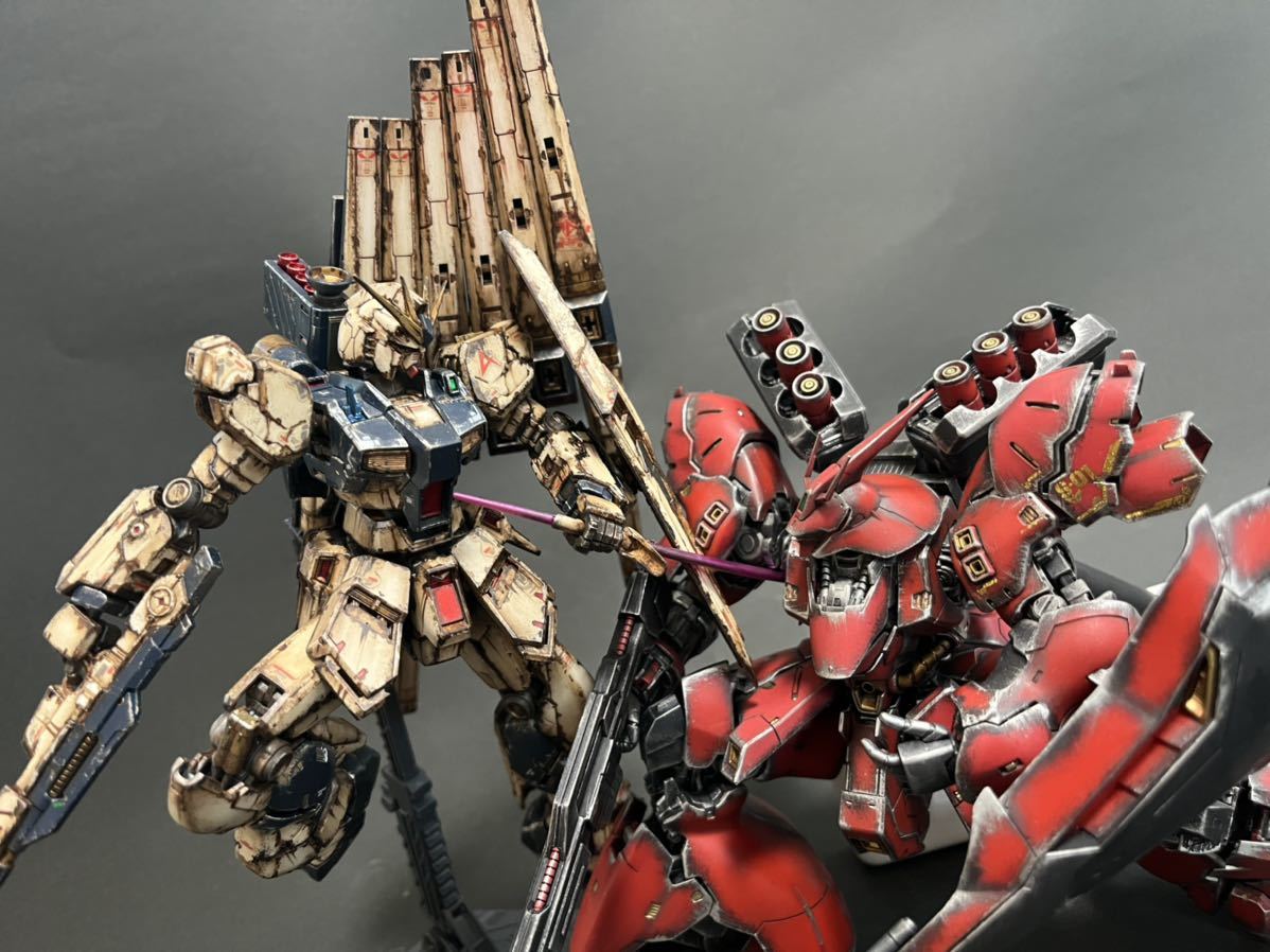 Yahoo!オークション - rg サザビー νガンダム 2体セット ウェザリング