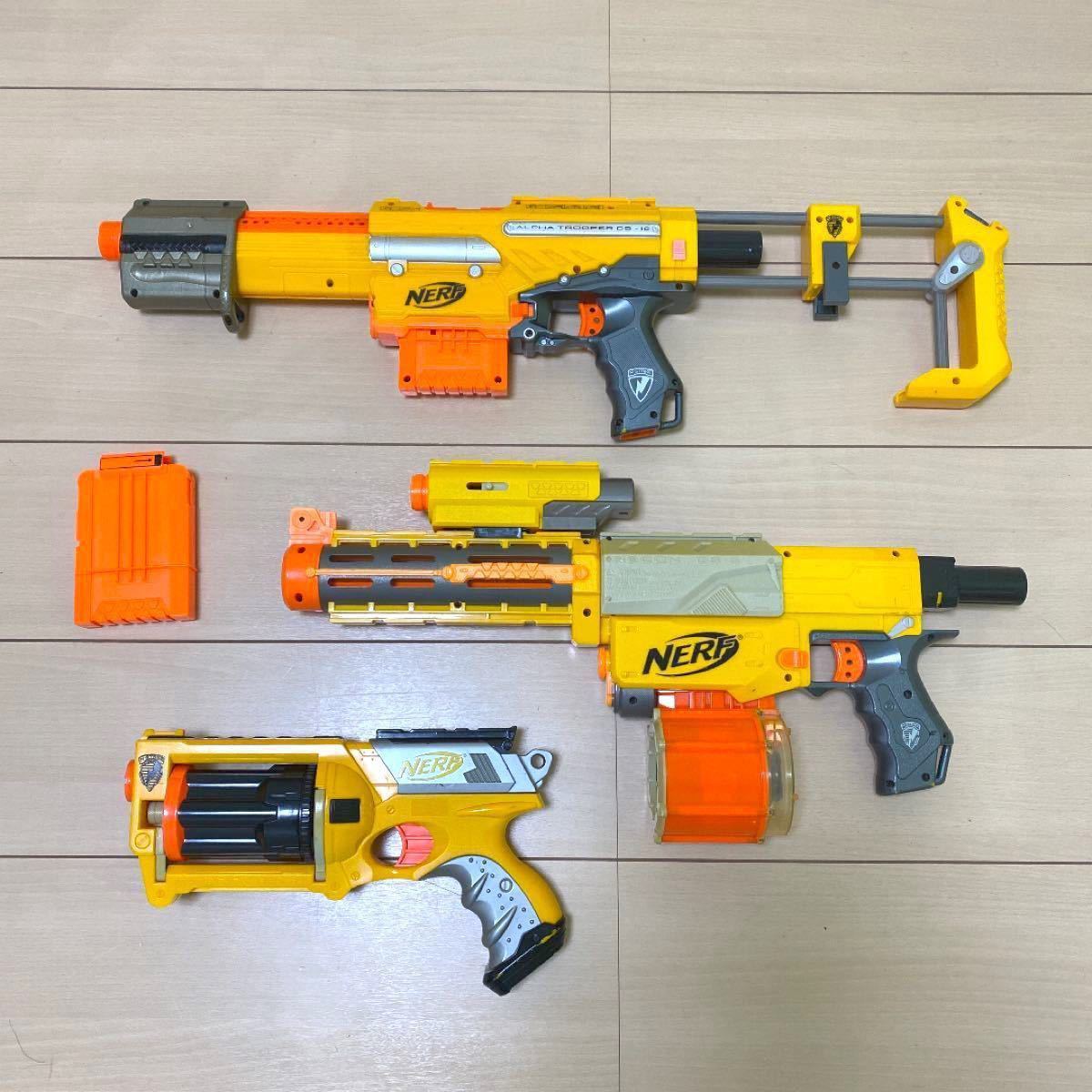 希少】NERF ナーフ 銃 トイガン 3本セット 大量スポンジ玉付き 美品