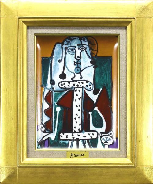 パブロ・ピカソ Pablo Picasso 陶板画 額装 抽象画 34×41.5 パブロ