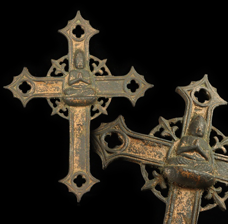 Yahoo!オークション - 【縁】隠れキリシタン 時代古鉄製 十字架 掛け仏