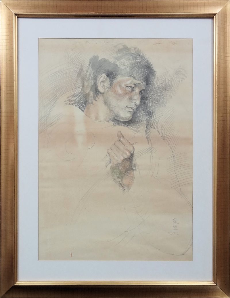 Yahoo!オークション - 【FCP】真作保証 牧野邦夫 彩色素描画10号「青