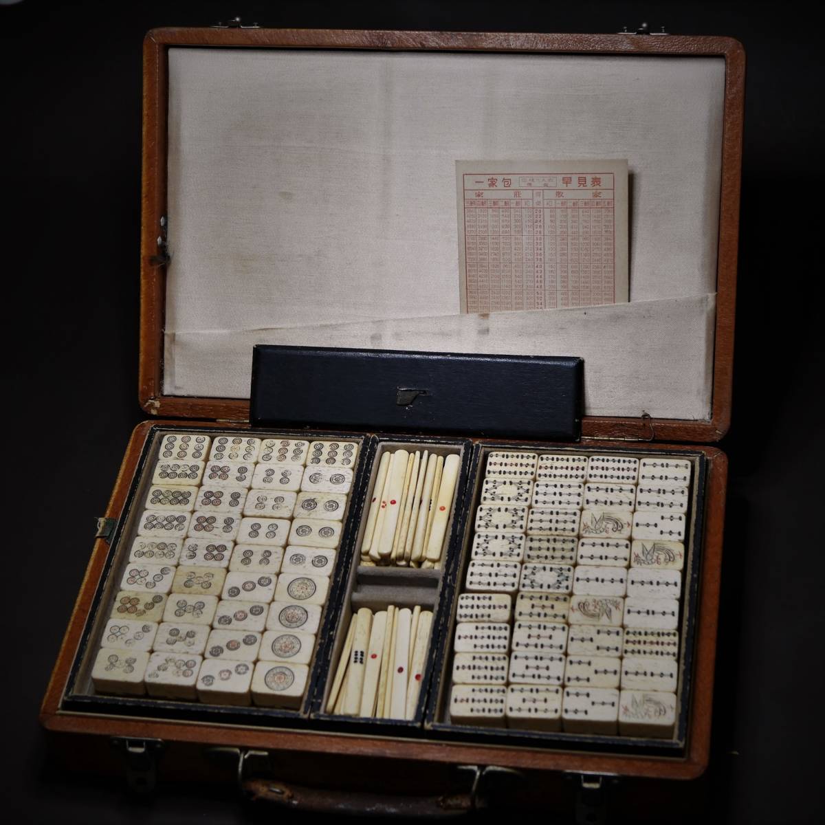 Yahoo!オークション - 旧家から～ 戦前 鹿角 麻雀牌 背竹 当時物 麻雀