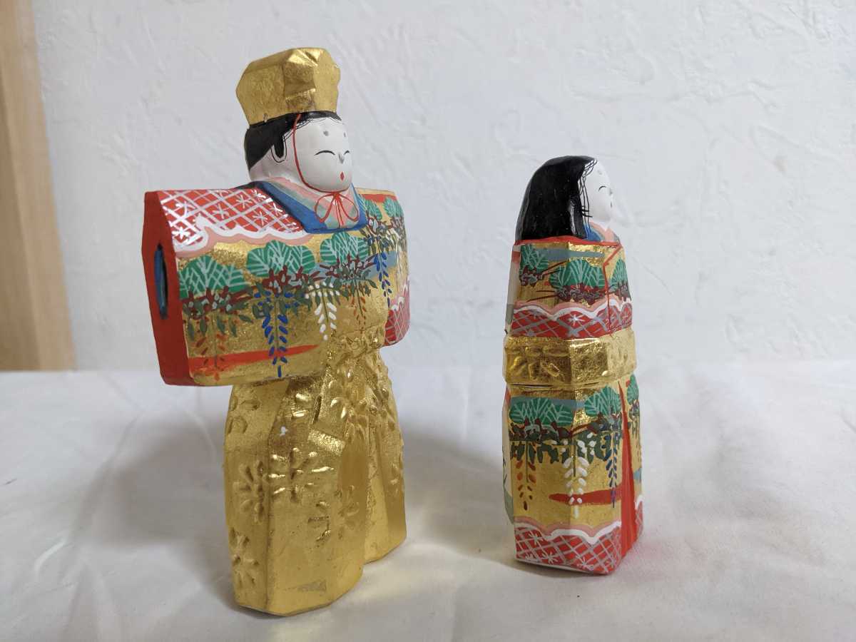 Yahoo!オークション - 一刀彫雛人形 立雛 白鹿園 奈良人形師 染川宗進