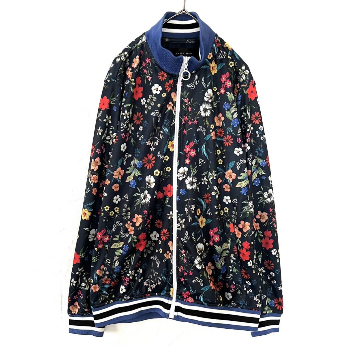 ZARA ザラ 花柄 ボタニカル ジャージ トラックジャケット メンズ M 総