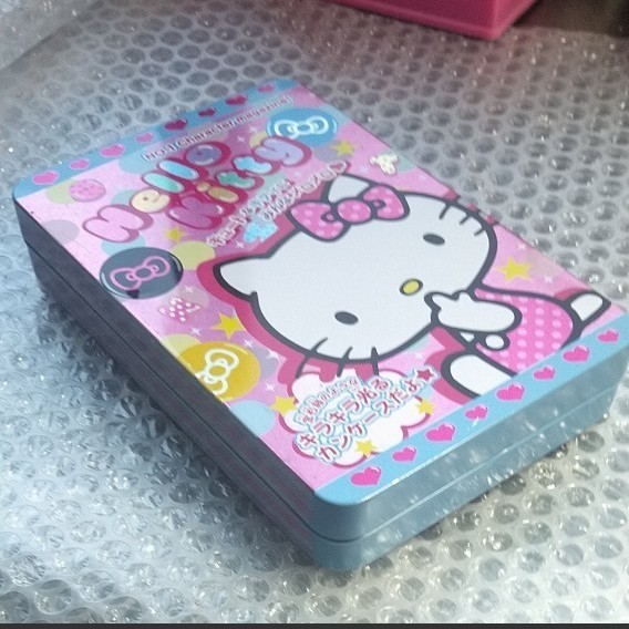 キティ 見開きマガジン雑誌風 缶ケース レターセット入れ サンリオ