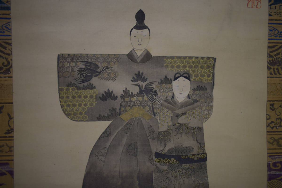 不詳/作者不詳/立雛図/桃の節句/布袋屋掛軸HJ-542 不詳/作者不詳/立雛