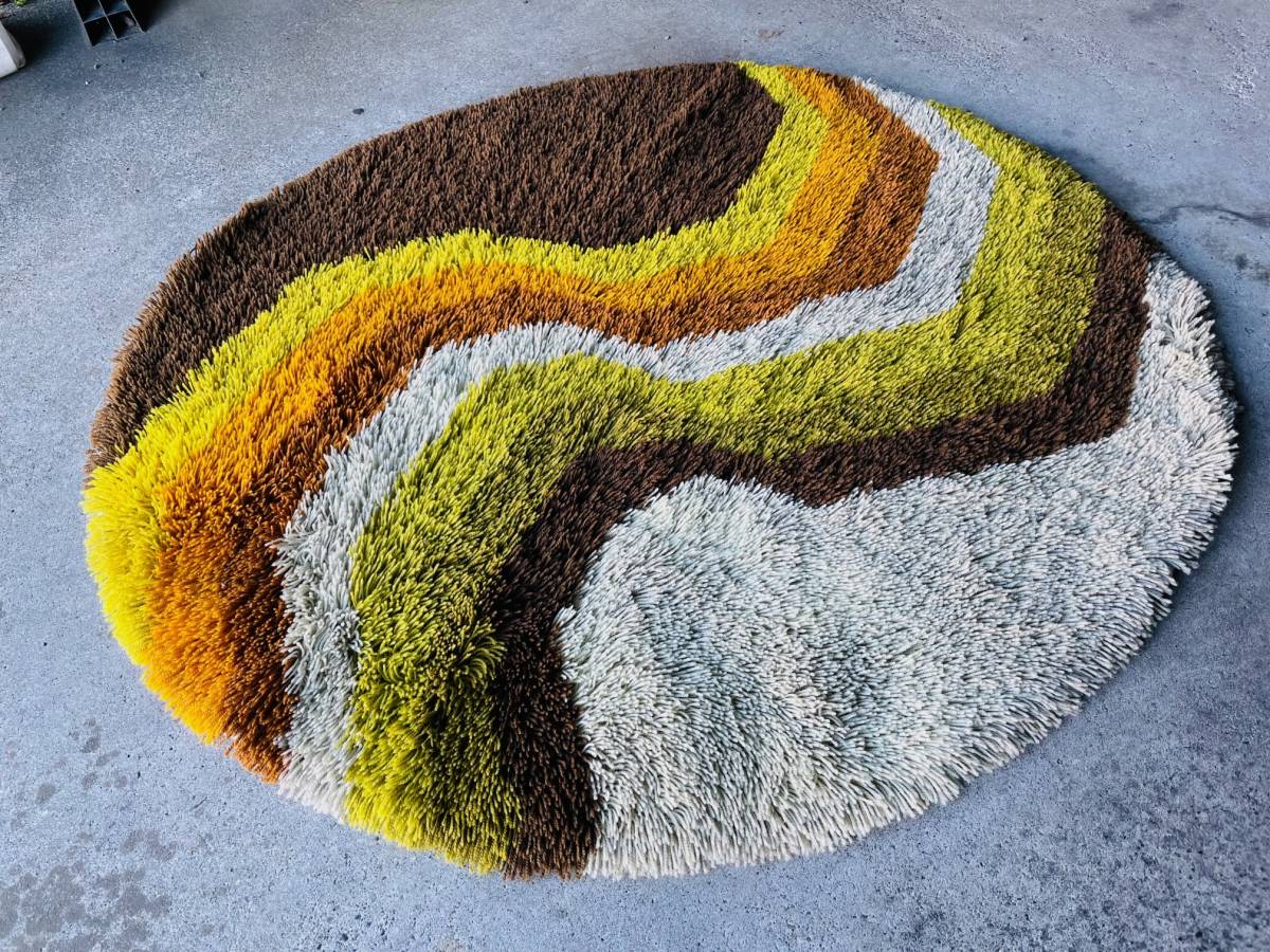 Yahoo!オークション - 60's ドイツ DESSO シャギー ラグ 130cm ミッド