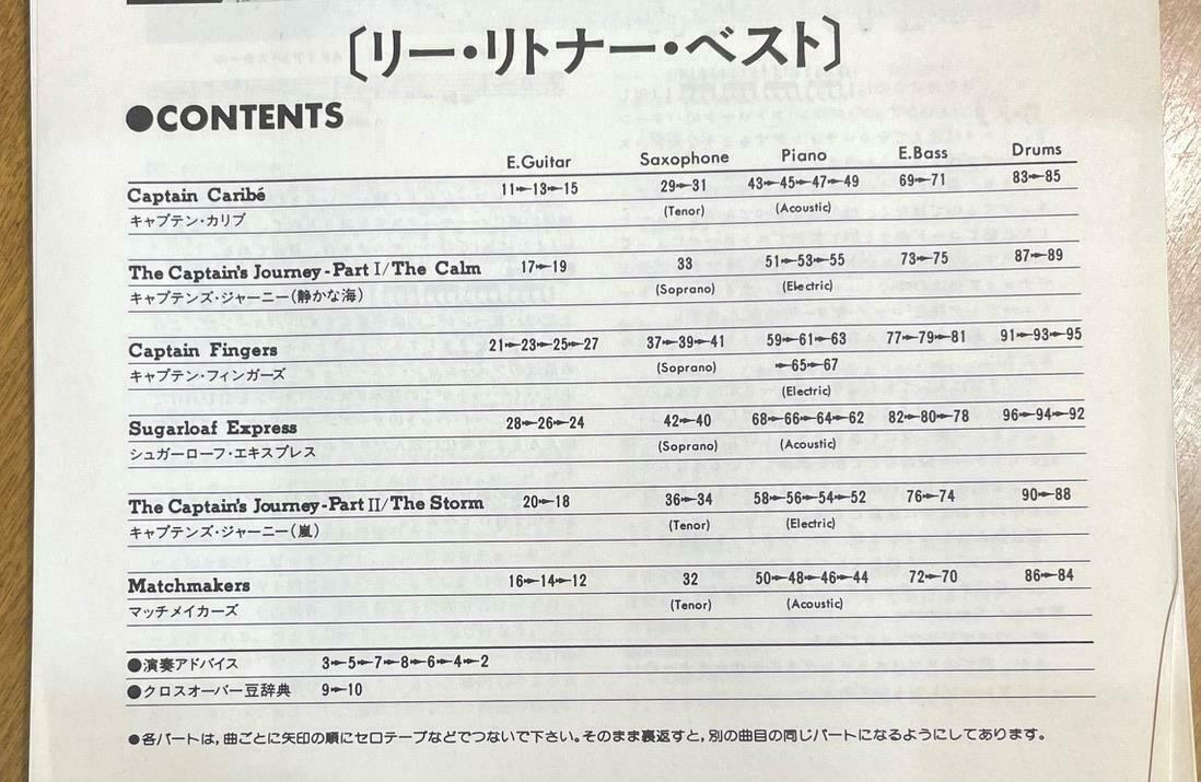 ☆楽譜⁄リーリトナー⁄クロスオーバー⁄ベスト⁄パート譜⁄バンドスコア