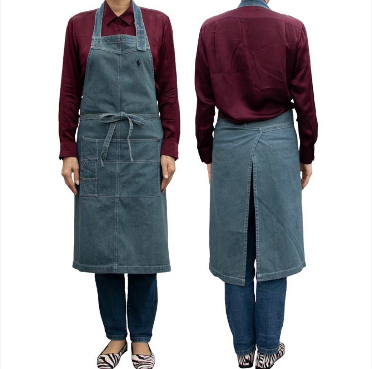 新品 ラルフローレン ウォッシュドデニムエプロン エプロン デニム