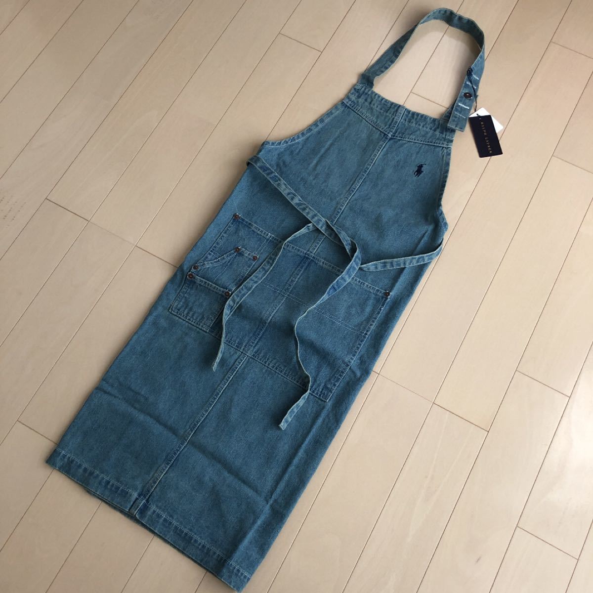 新品 ラルフローレン ウォッシュドデニムエプロン エプロン デニム