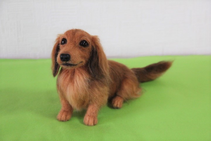 Yahoo!オークション - 羊毛フェルト ミニチュアダックスフンド犬 ハン