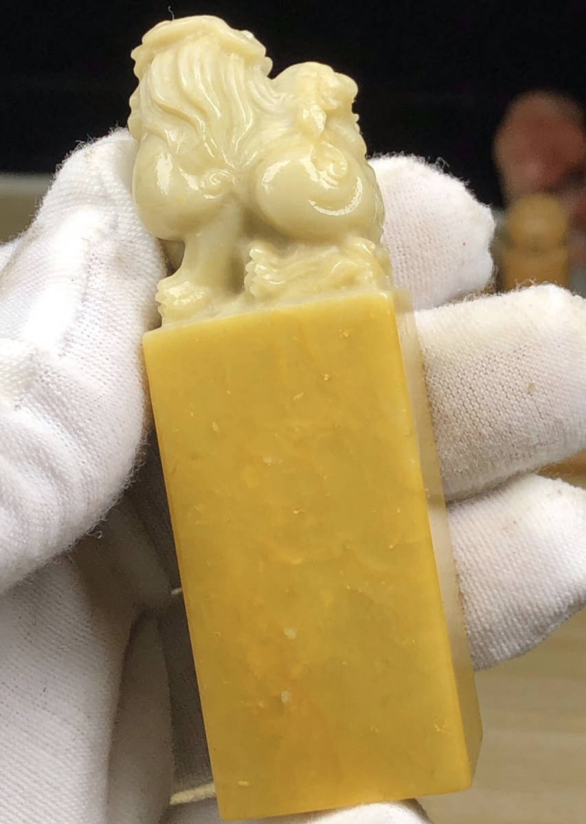 Yahoo!オークション - 篆刻 印材 中国名石 青田石 水黄石 1973 サイズ2