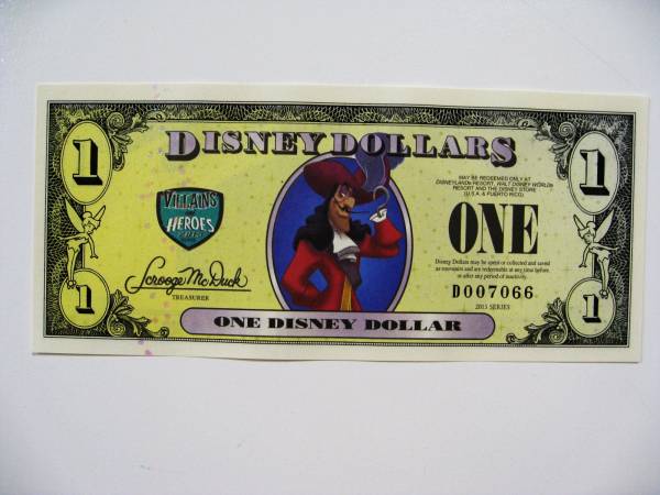 Yahoo!オークション - ディズニーダラー 1ドル札 （2013年版） $1 紙幣