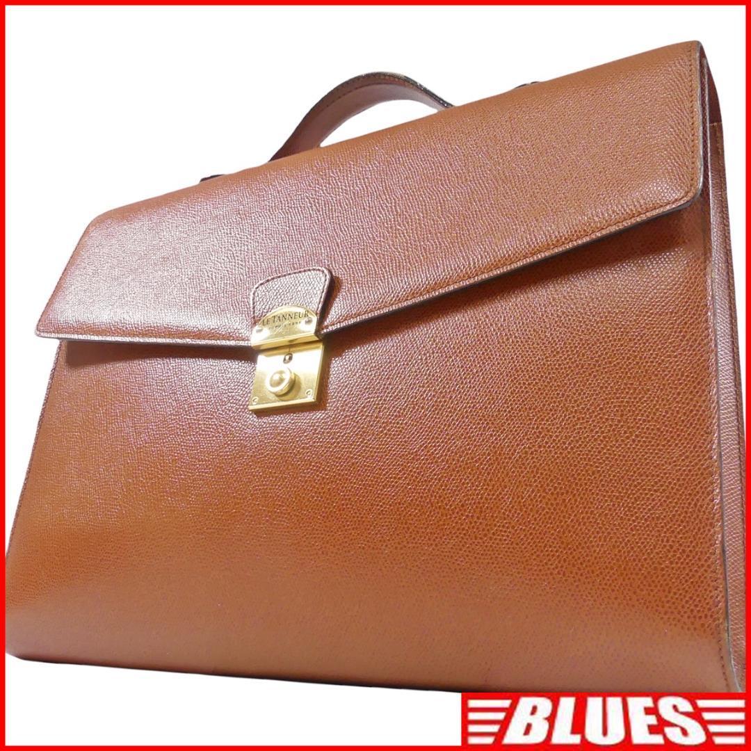 即決 LE TANNEUR オールレザービジネスバッグ ルタヌア メンズ 茶 本革