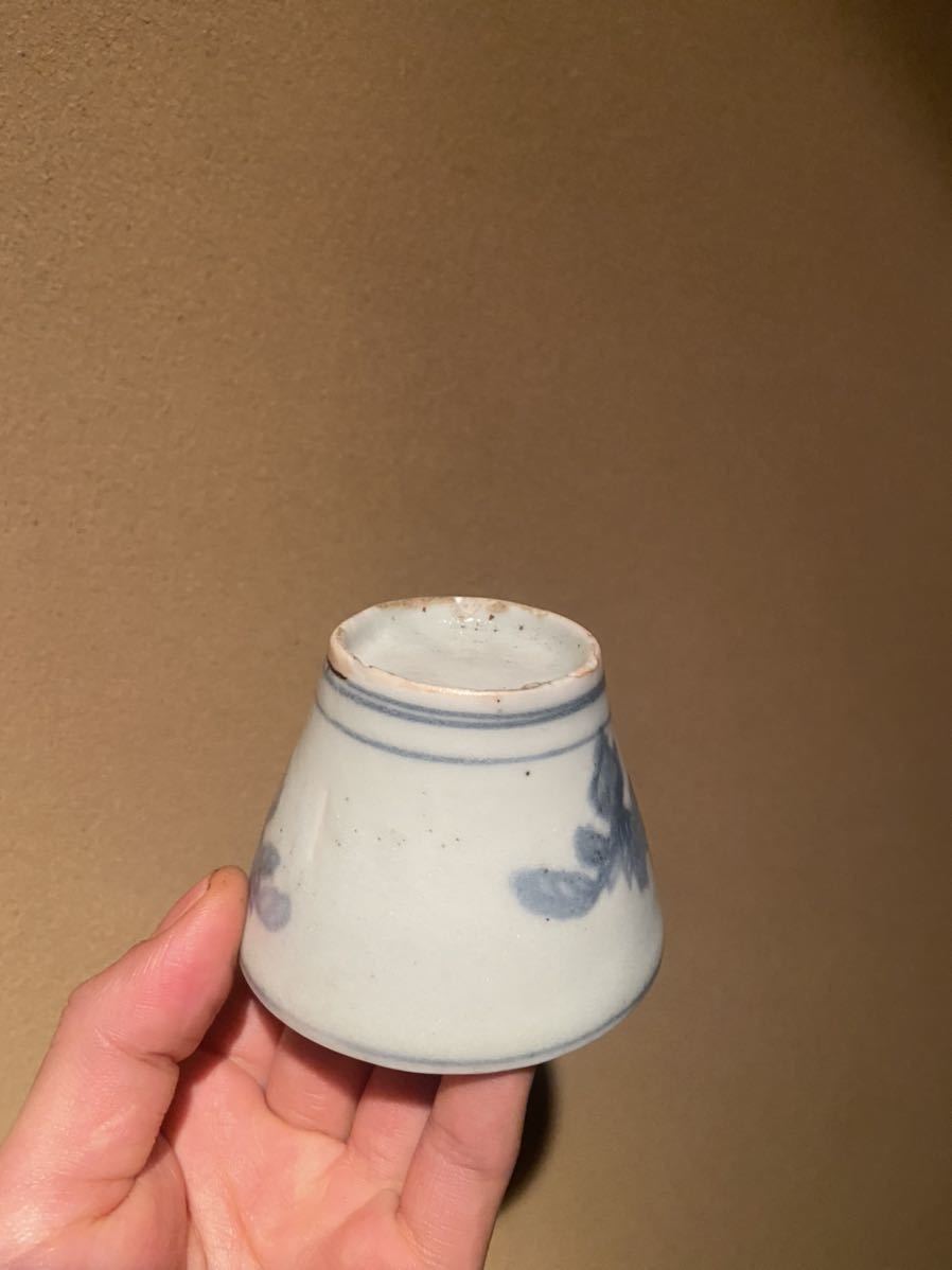 古伊万里 蒟蒻印判 桐 蕎麦猪口 初期伊万里そば猪口 こんにゃく印判 古