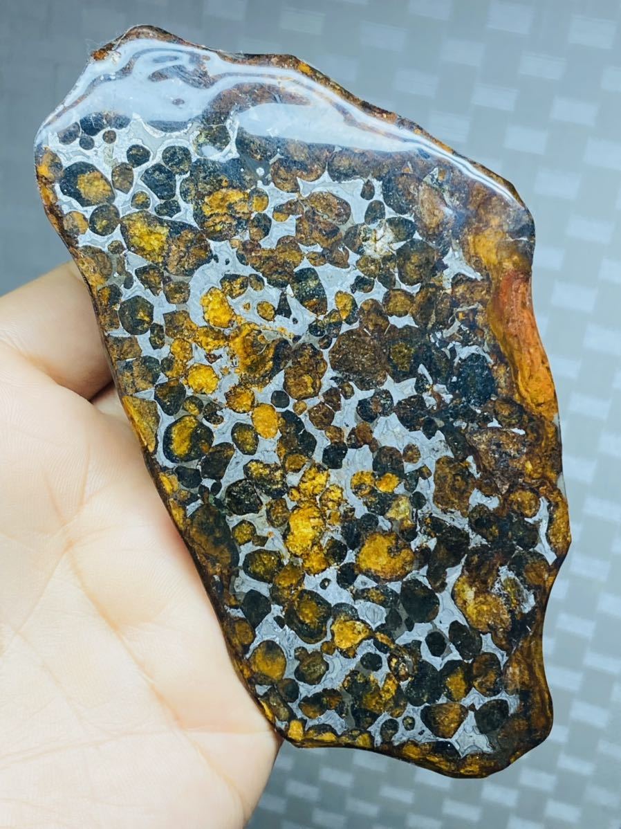 鑑別書付き パラサイト隕石 345g かんらん石綺麗 セリコ隕石 最高品質