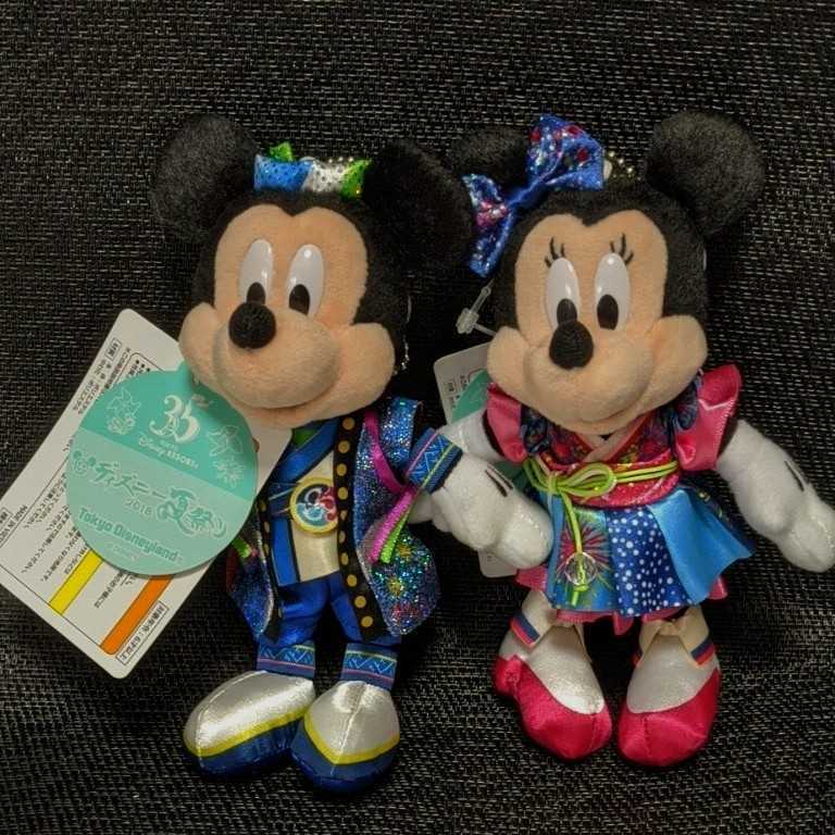即決タグ付 35周年夏祭りぬいぐるみバッジ (ミッキー)(ミニー) パーク