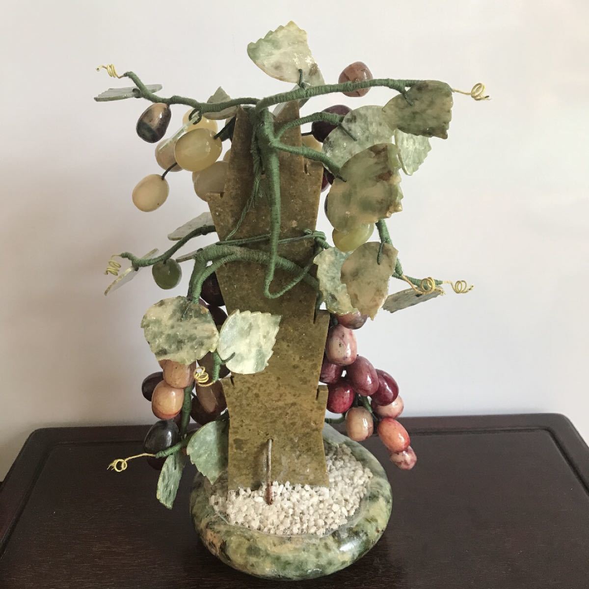 中国美術 古玩 玉石 置物 葡萄 翡翠 希少品 美術品 工芸品 置物 天然石