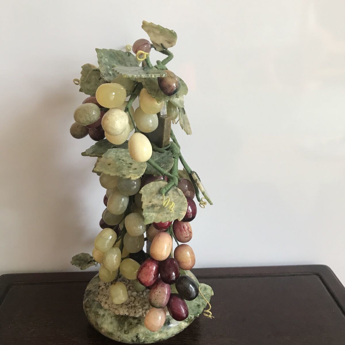 中国美術 古玩 玉石 置物 葡萄 翡翠 希少品 美術品 工芸品 置物 天然石