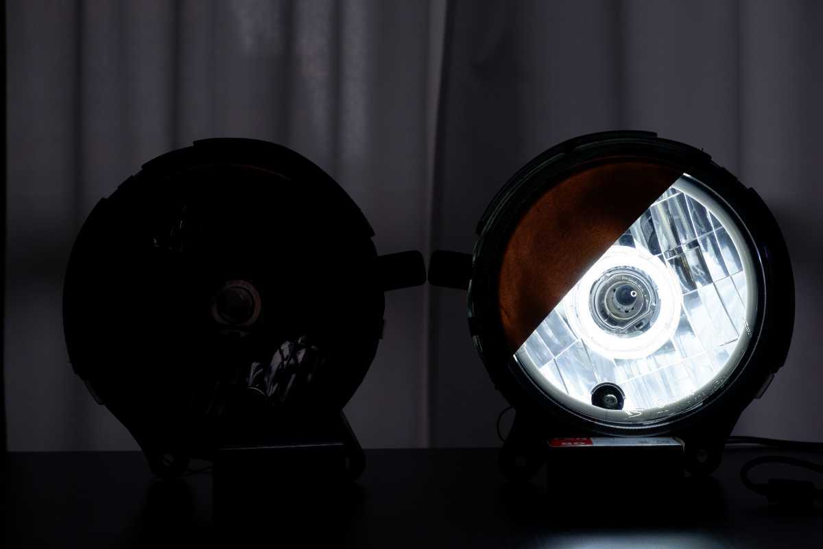 ダイハツミラジーノ L700S L710S カスタムヘッドライト イカリング