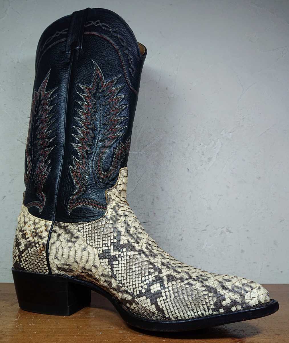 USA製 TonyLama/トニーラマ パイソン 蛇革 ウエスタンブーツ 8E 25 5cm
