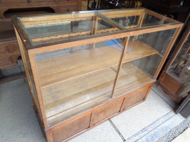 Yahoo!オークション - 【古い和菓子屋のガラスケース】木製ショーケー