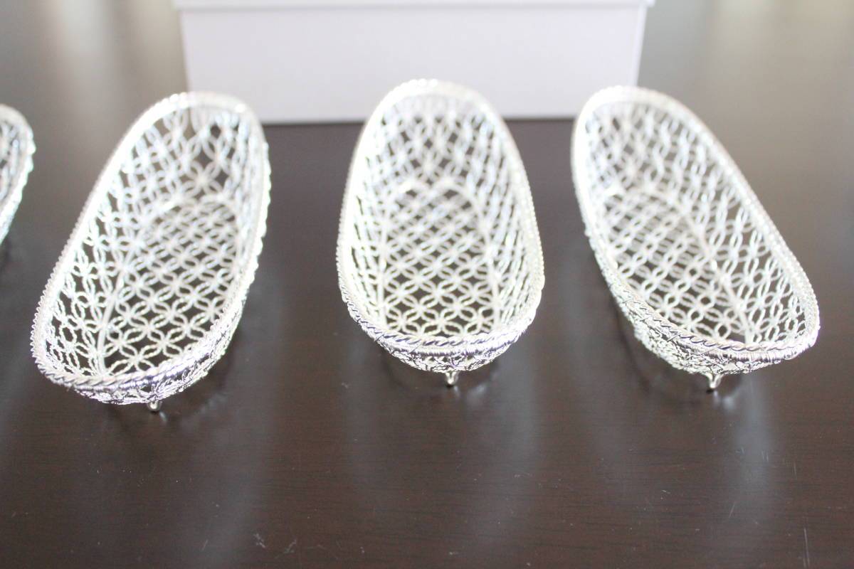 Yahoo!オークション - 和光 銀仕上製品 かご編み おしぼりトレー 5枚