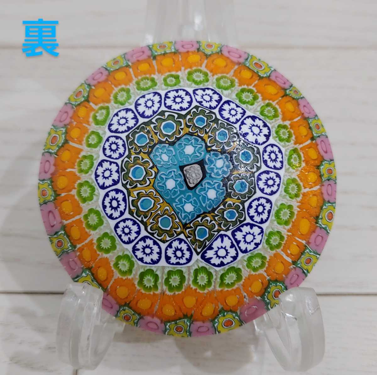 送料込み ベネチア ムラーノガラス ミルフィオリ 豆皿 小皿 飾り皿 箱