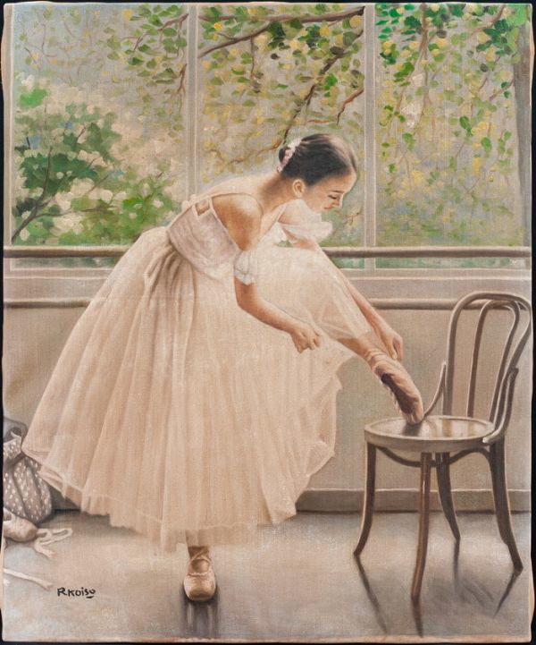 Yahoo!オークション - 小磯良平 油絵 手描き《バレリーナ》表サイン