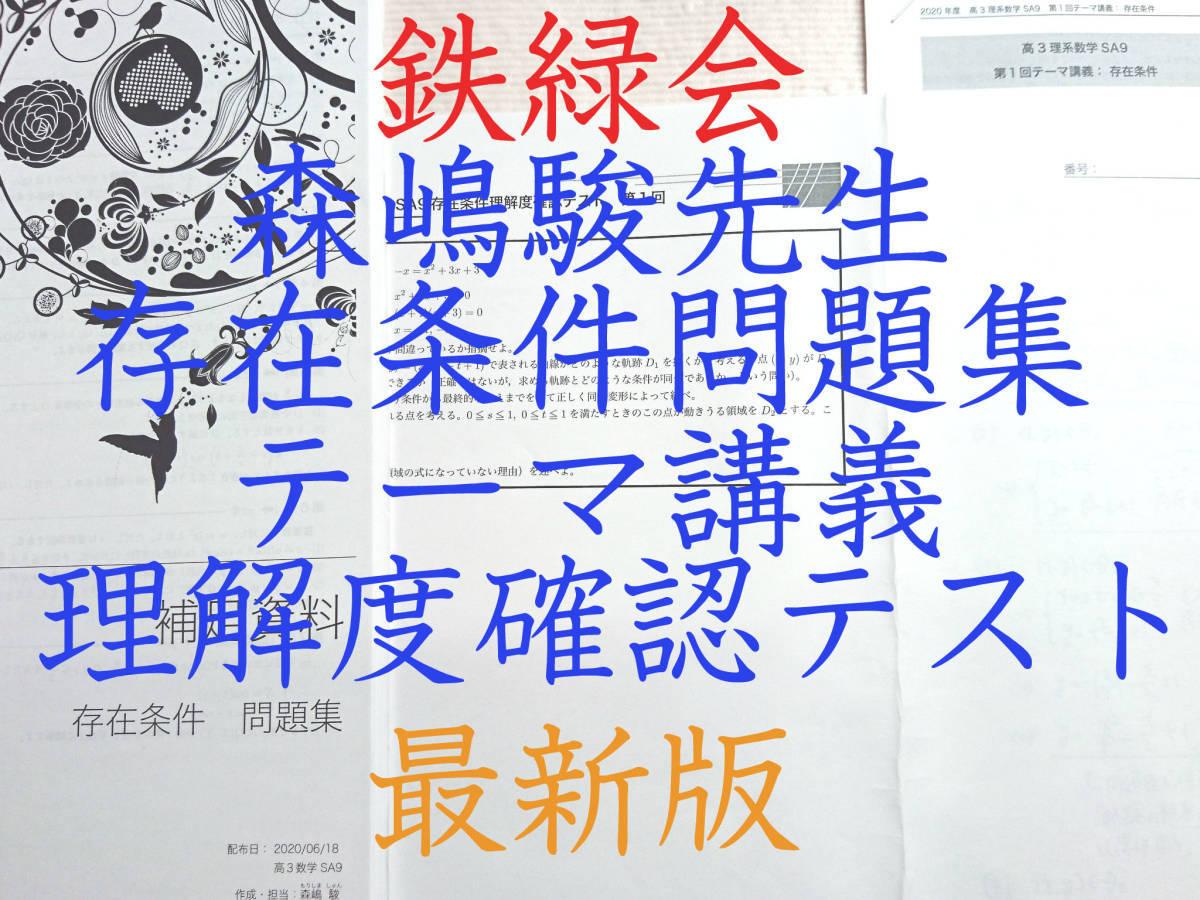 20年度最新版 鉄緑会 森嶋先生 存在条件解説資料フルセット 問題集