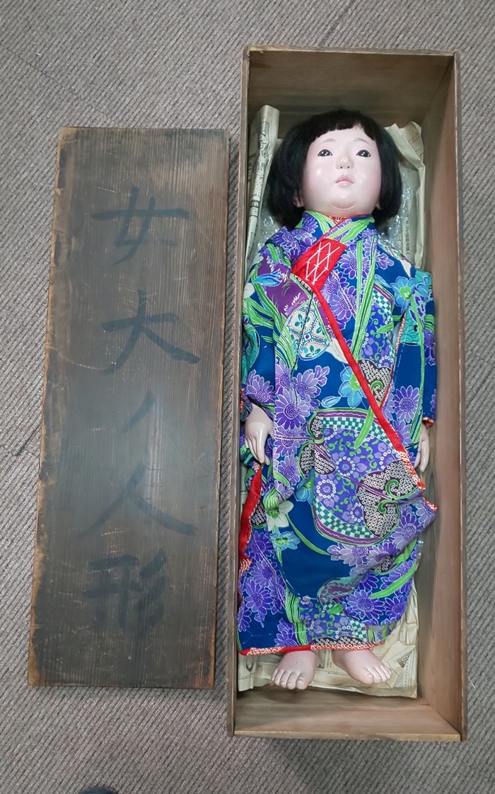 Yahoo!オークション - 送料無料 希少 なんと身長 70cm超 古い 市松人形