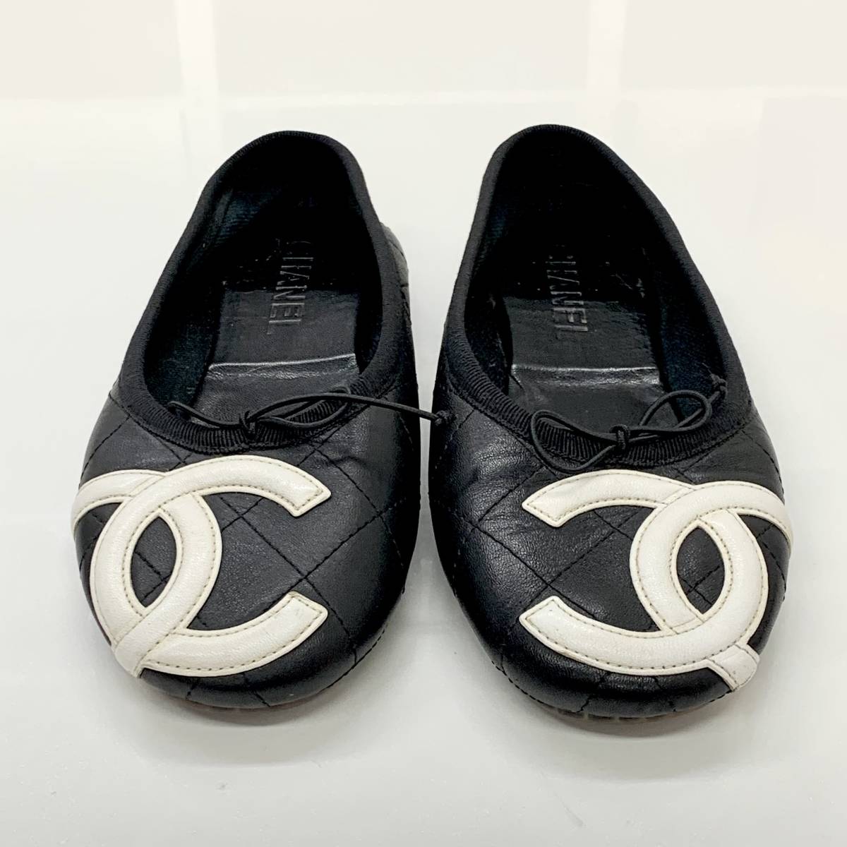 4632 シャネル カンボンライン レザー ココマーク バレエシューズ