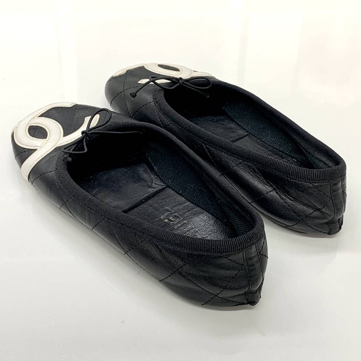 4632 シャネル カンボンライン レザー ココマーク バレエシューズ