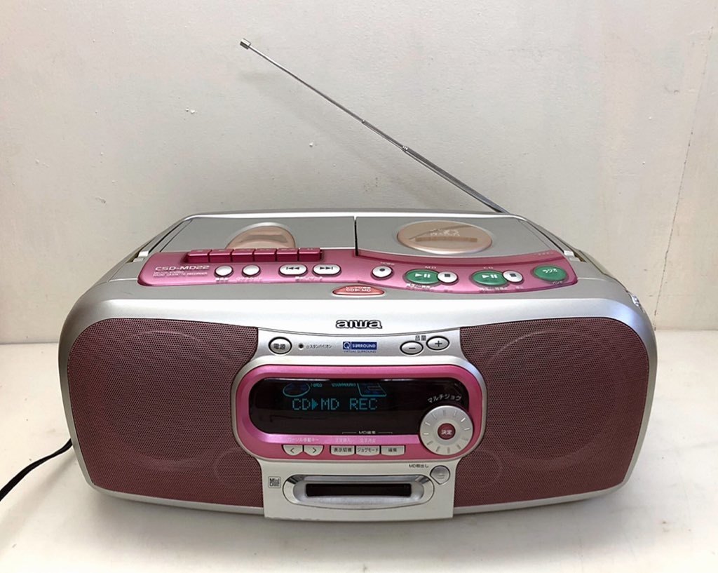 Yahoo!オークション - D99208 通電OK AIWA CSD-MD22 FM/AMラジオ/カセ