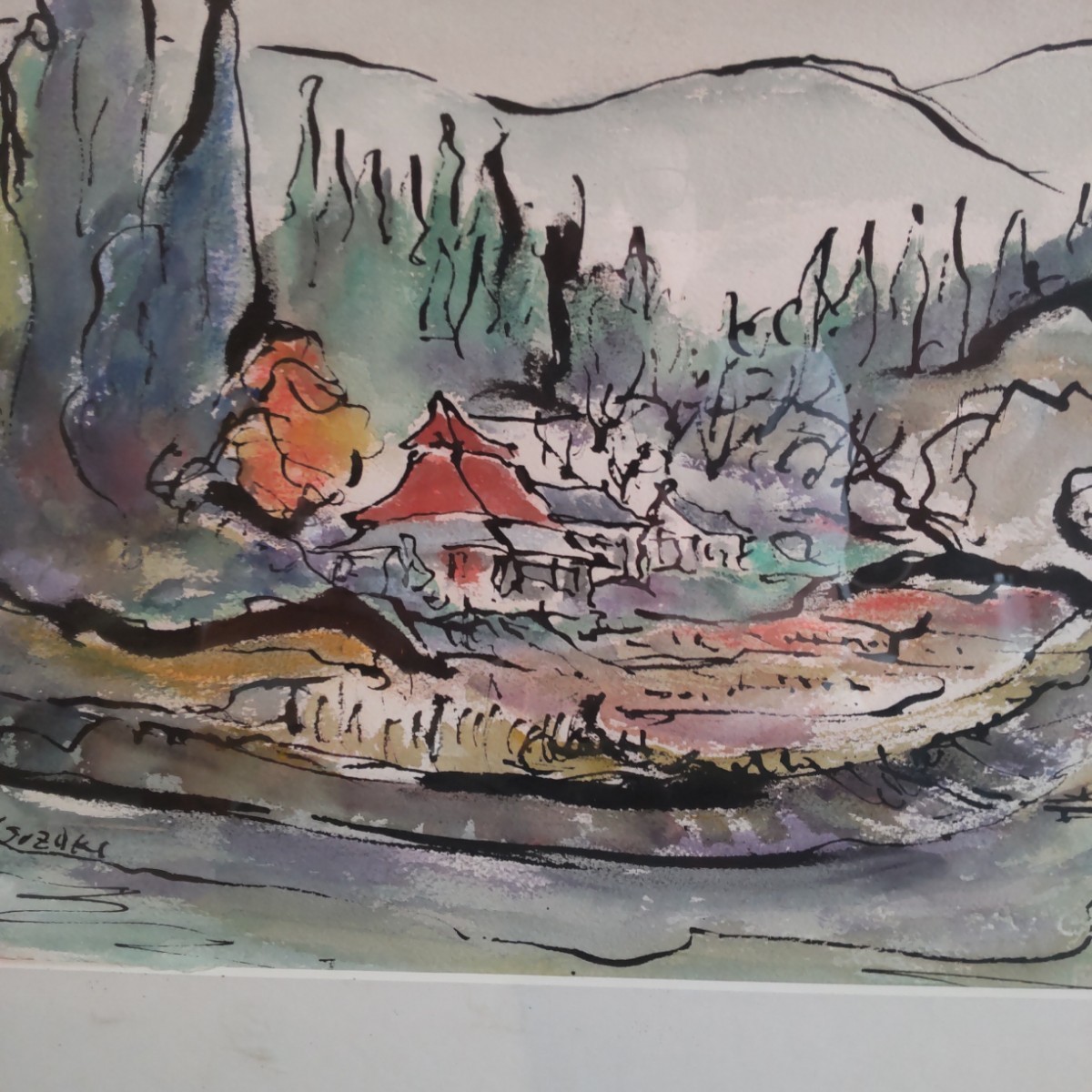 直筆サイン入り鈴木康夫作 天竜川風景｜Yahoo!フリマ（旧PayPayフリマ）