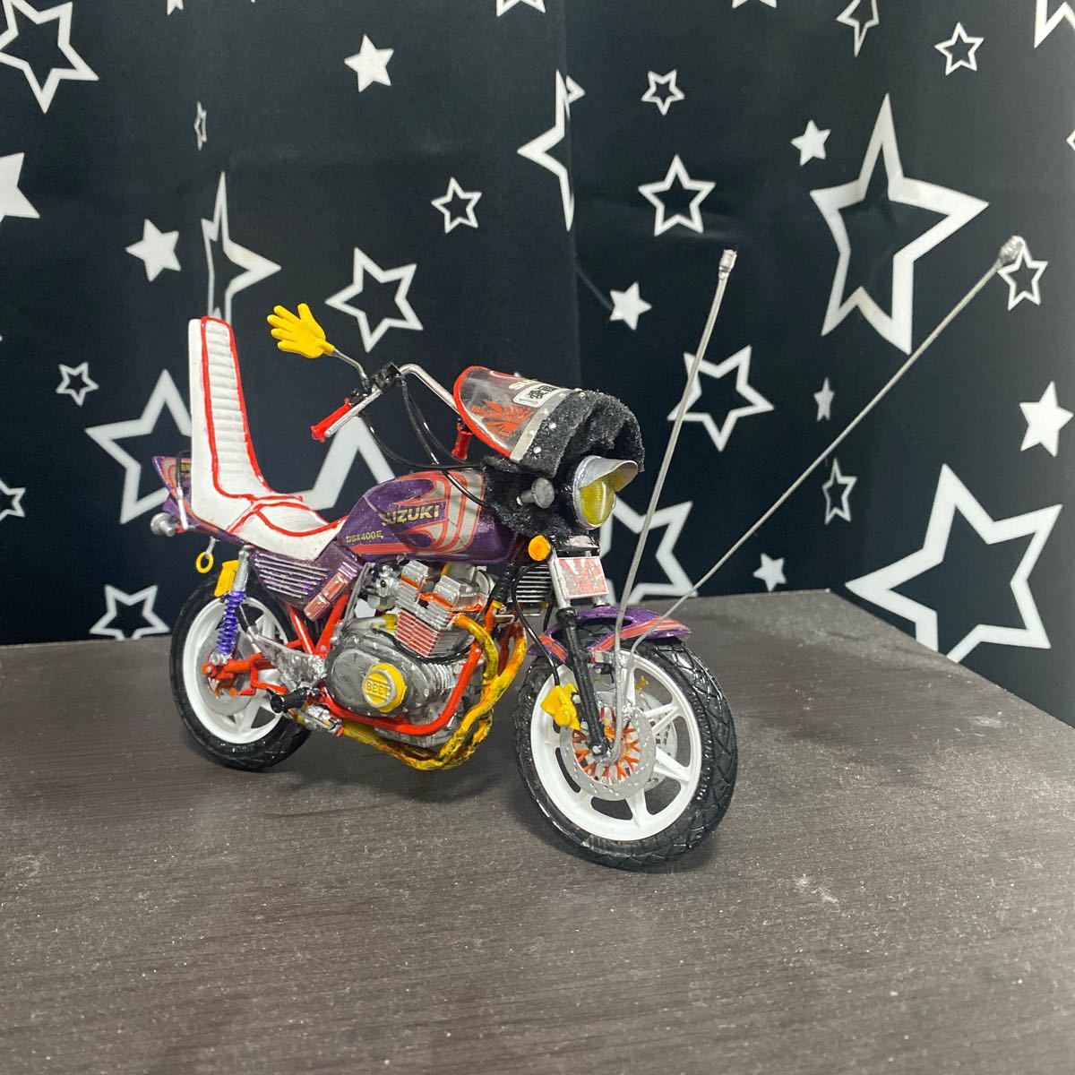 アオシマ 1/12 スズキ GSX400E 刀 ゴキ 改 族車仕様 プラモデル 完成品