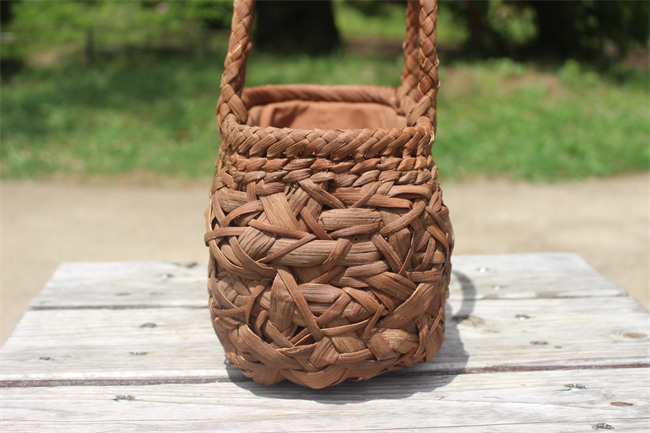 乱れ編み 山葡萄 かご 籠 バッグ 一番皮 中布と内ポケット付き 山葡萄