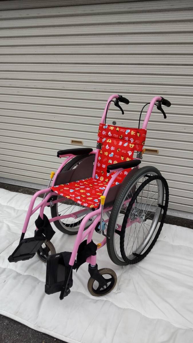 家虎 自走用車椅子 黒とピンク 子供用 介護用車椅子 ピンク r82