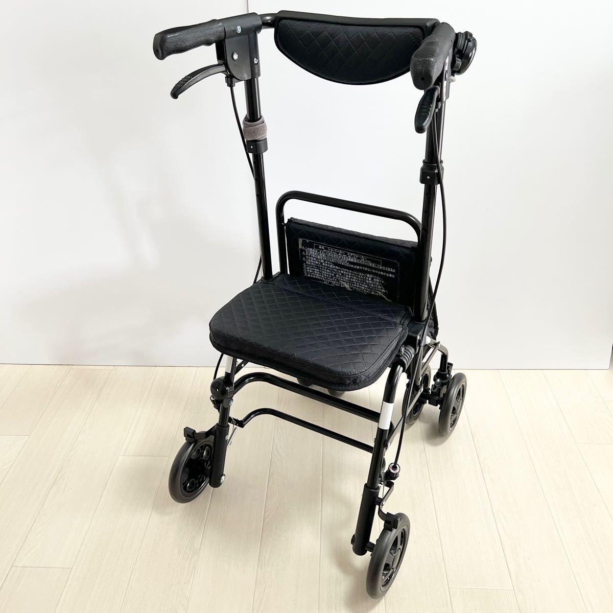 シルバーカー 歩行補助車 エアウォーカー 大型保冷バッグ ブラック 島