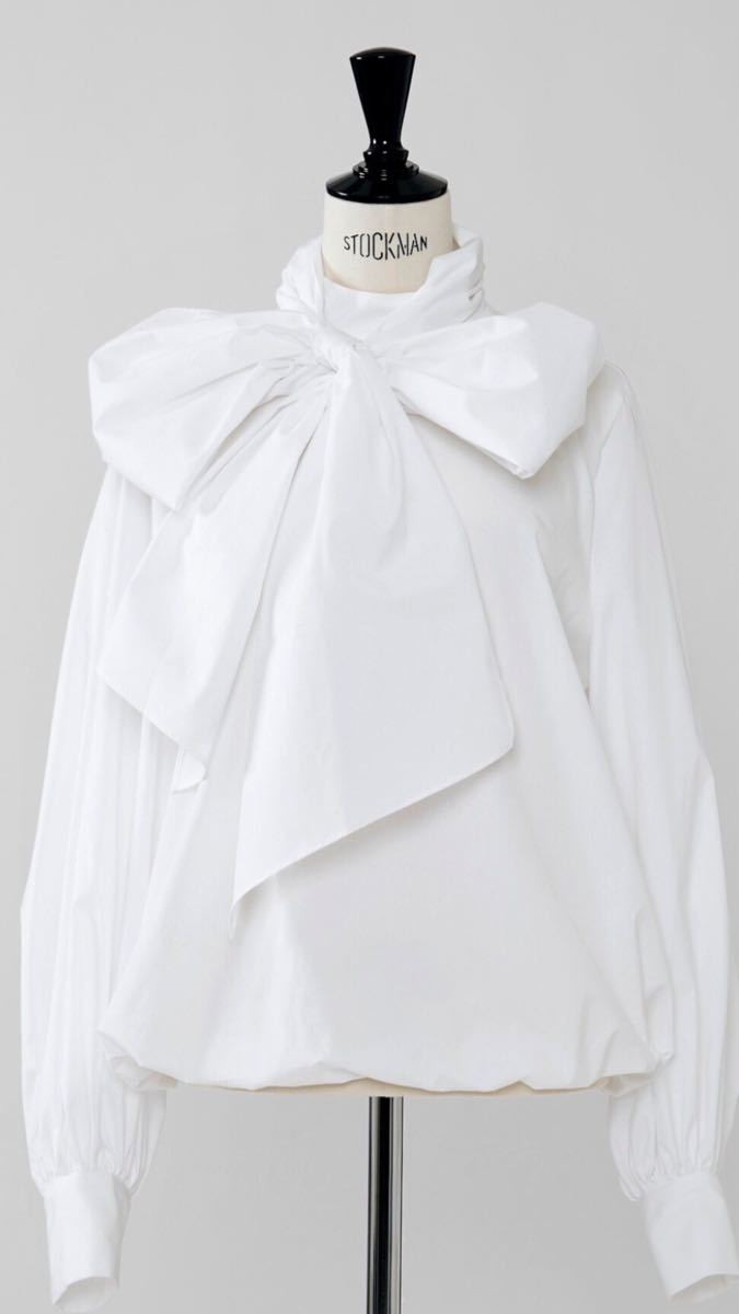 HEVEへイヴ ボウタイ バルーンブラウス リボンブラウス ホワイト 白