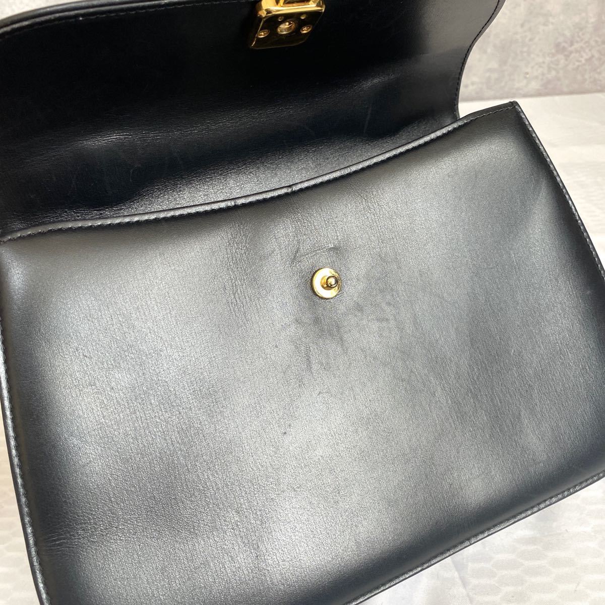 WAKO ワコウ 銀座 和光 定価12万 極上 カーフレザー ゴールド金具 黒