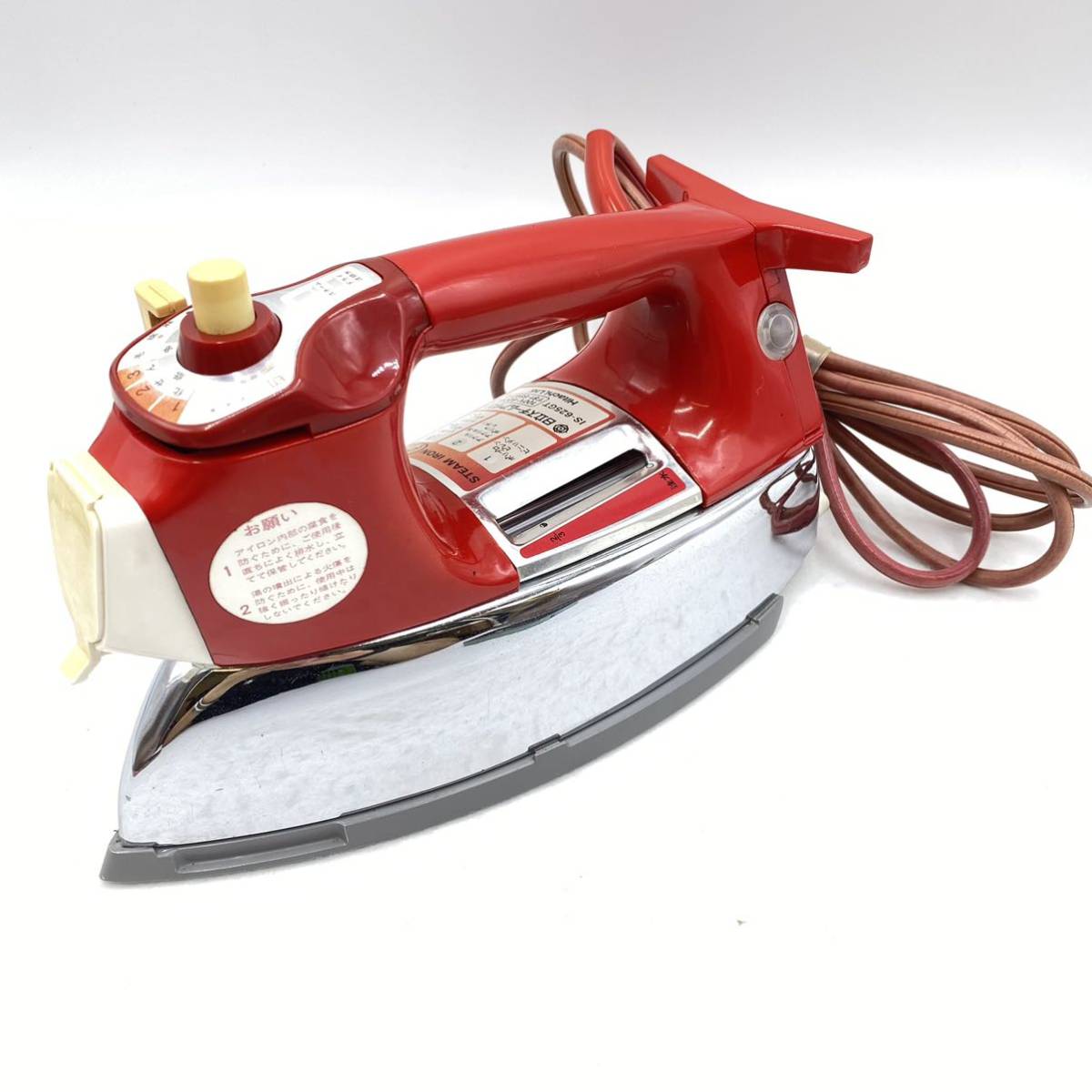 ナショナル 昭和レトロな赤いスチームアイロン NI-6000 ◇昭和レトロ