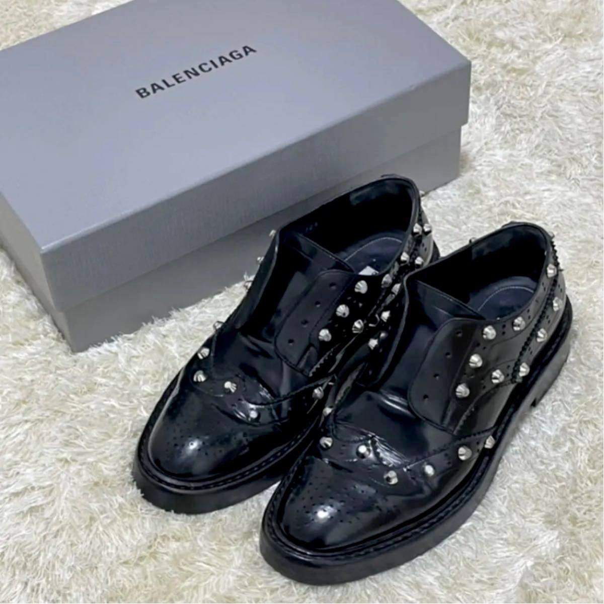 BALENCIAGA バレンシアガ 靴 スタッズシューズ 革靴 ブーツ 38 25cm