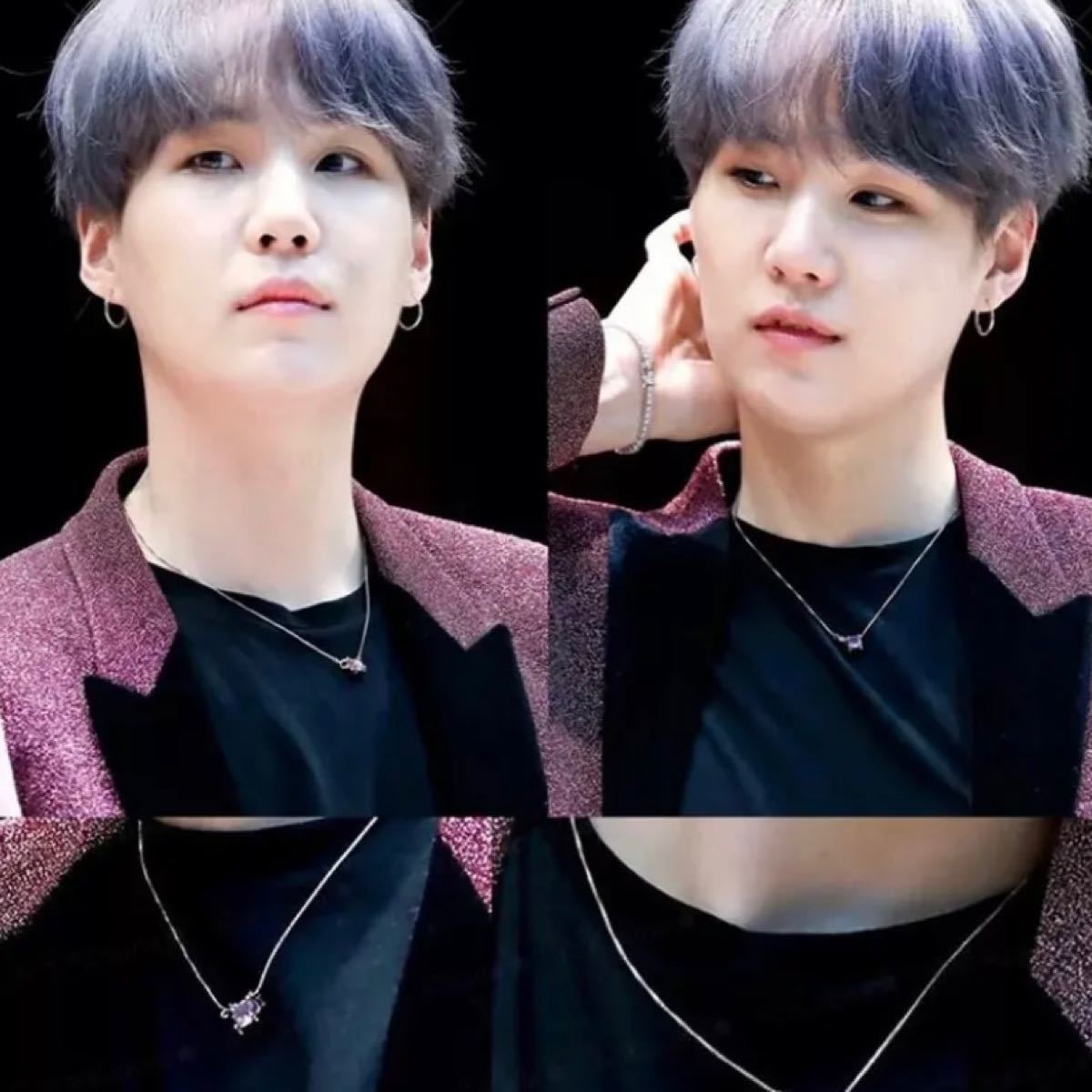 BTS SUGA 紫ストーン ネックレス ユンギ シュガ｜Yahoo!フリマ（旧