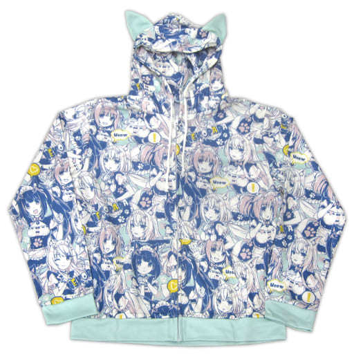 新品 ネコぱら 猫耳パーカー ミントVer. 迷彩 限定グッズ ネコぱら 猫